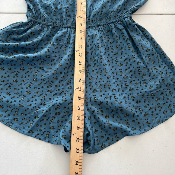 Natural Life Women’s Short Sleeve Romper Floral Beachy Boho Coastal Blue Small - Picture 14 of 14